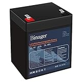 Binager 12V 6Ah Lithium Battery, Lithium Iron Phosphate Battery, 3000+ Deep Cycles LiFePo4 Batteries, Great for Toy Cars, Power Tools, Home, Off Grid Applications-76.8Wh
