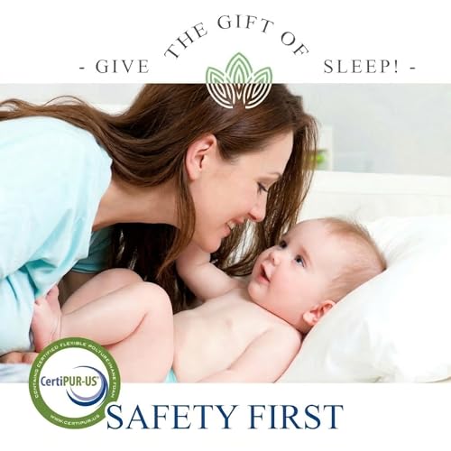 Image of Organic Cotton Covered Dual-Sided Crib Mattress | 2-Stage Premium Memory Foam CertiPUR-US Hypoallergenic Baby Mattress Firm Support for Infant Cooling Gel for Toddler, Waterproof Washable, 52x27.5x5.5