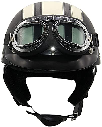 classic pilot motorcycle helmet CFZWJ Adult Retro Open-Face Style Half with Goggles Vintage Scooter Crash Helmets Light Breathable Jet Helmet for Cruiser Chopper Moped Motorcycle Helmet DOT Approved : Automotive model_agv-pista-gp-rr Motorcycle Passenger Safety and Color:Chopper Orange