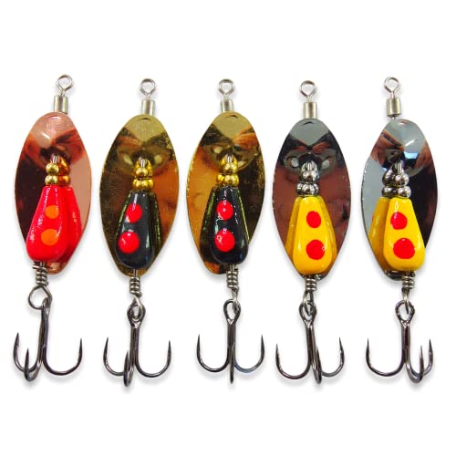 【momoルアー】 モモルアー 渓流 トラウト ルアー momoスピナー 3.5g 4.5g アソートセット AR-Sタイプ (3.5g - 5個アソート) 1枚目