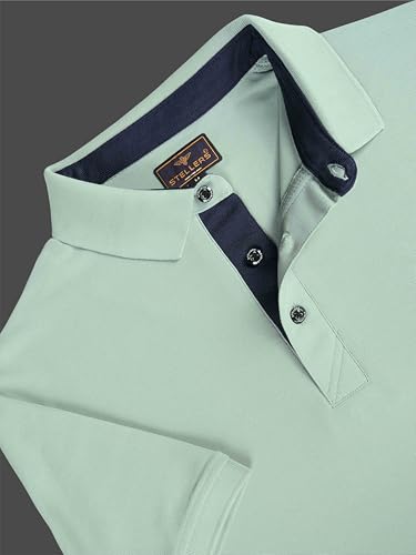 Image of STELLERS Men's Premium Polo T-Shirt Wrinkle Free Quick Dry Soft and Feather Touch Feel Regular Fit