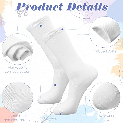 Newcotte 24 Pairs Girls White Knee High Socks School Uniform Seamless Long Cotton Socks Stockings Kids Lovely Dressy Soft Girls Stockings3