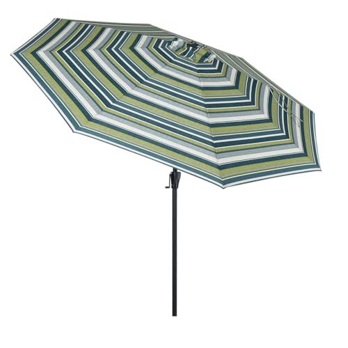 Tempera 9 ft Striped Patio Umbrellas Outdoor Table Market Umbrellas