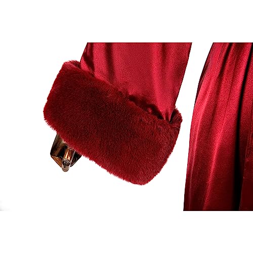 Women's Silk Satin Bridal Dressing Gown Sexy Lingerie Sleepwear Feather Bridal Robes for Women4