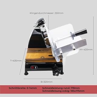 Palatina Werkstatt ® Berkel Red Line 250 - Trancheuse professionnelle - Modèle 2022 - Noir - Avec ponceuse intégrée - Planche en bois de fût fabriquée à la main