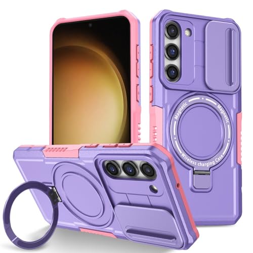 Coque Samsung S24 violette avec béquille pour regarder vos vidéos confortablement