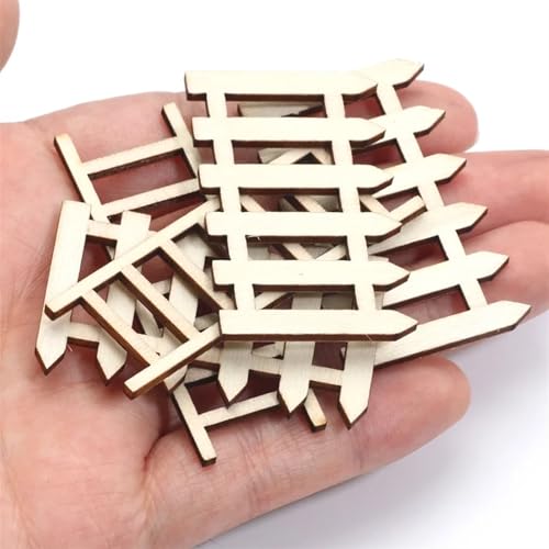 Vallas de jardín de madera personalizables para decorar maquetas y casas de muñecas de madera 4
