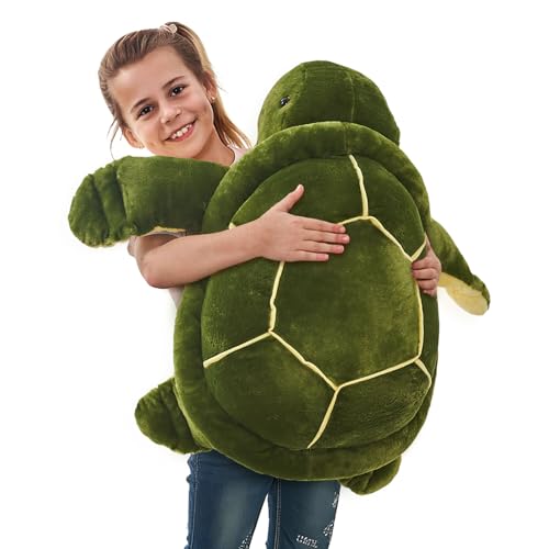 Image of MorisMos Giant Turtle Stuffed Animal 25 inch, Green Stuffed Turtle Plush Toy for Kids Children Boys Girls on Birthday