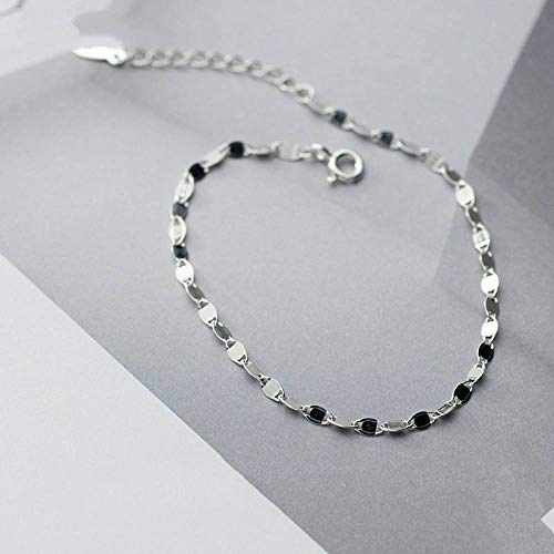 BENGKUI Pulsera de plata de ley 925 para mujer, bonita pulsera elptica de moda, para mujer, joyera de boda, regalo de cumpleaos, para mam, esposa