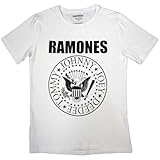 Rock Off officially licensed products Ramones Presidential Seal - Camiseta ajustada para mujer, blanco, XL