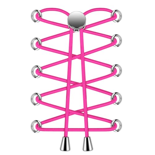Widamin Elastische Schnürsenkel mit Schnellverschluss, Schnürsenkel Ohne Binden, Schnellschnürsystem Schnürsenkel-Set für Läufer, Kinder und ältere Menschen,pink