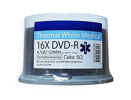 Ritek Premium Thermo-Scheibe für das gesamte Gesicht, Medizinqualität, 16x DVD-R, 50 Spindel, Weiß