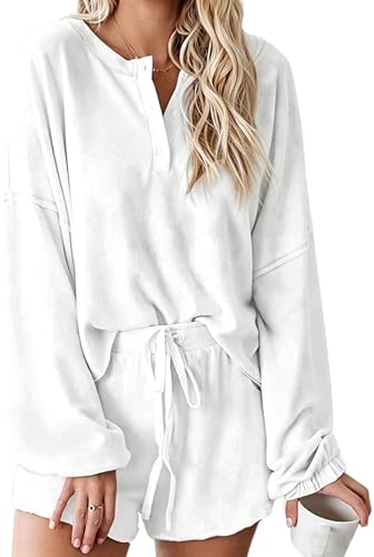 Image of Roshop Halloween Pajama Women's Pumpkin Matching Top & Shorts Loungewear Set