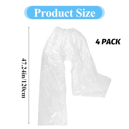 4 PCS Disposable Rain Pants, Long Pant with Shoe Cover Rainpants Clear Plastic Rain Pants Adult Disposable Boot Covers Rainpants for Men Women Outdoor (White)2