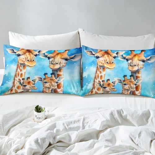 Drap-housse polyester animaux Manfei avec 2 taies lit double - 5