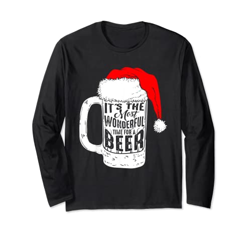 Regalo divertido para beber de Navidad más maravilloso para una cerveza Manga Larga