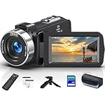 8K 64MP Video Camera 18X Digital Camcorder Video Camera for YouTube 3.0 inch Flip Screen Camcorder Vlogging Camera with 32GB SD Card, 2.4G Remote Control, Two Batteries and Tripod