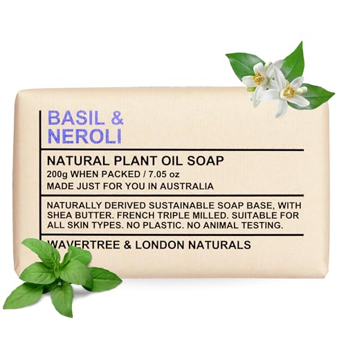 Wavertree & London French Pear Scented Natural Soap Bar, 7oz Moisturizing French Triple Milled Soap Bar for Women & Men Enriched with Organic Shea Butter, Pure Bath & Body Soap (1 Bar)