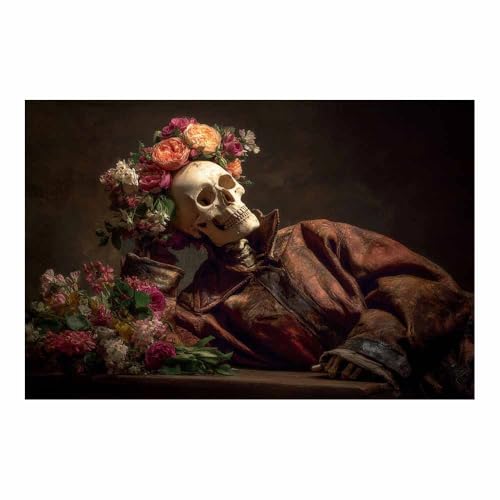 Peinture sur toile Halloween Skull pour salon et chambre 80x120cm