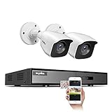 SANNCE Security Camera Systems 4CH 1080P Lite DVR and (2) 1080P Weatherproof CCTV Bullet Cameras, Indoor/Outdoor Weatherproof Cameras with 100ft EXIR Night Vision LEDs- NO HDD