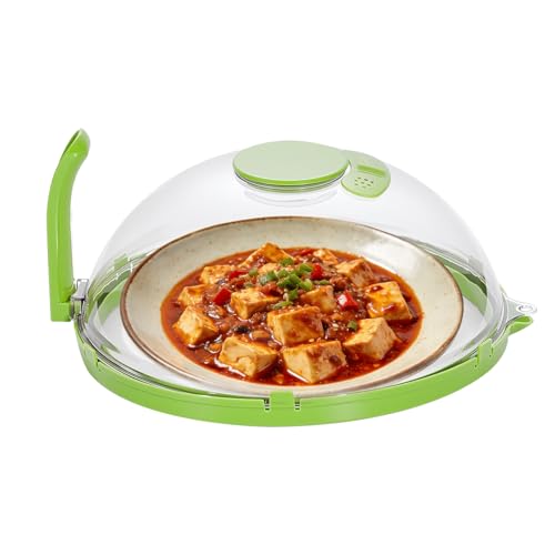Cubierta Para Microondas Ventilada - Material De PC Protector Contra Salpicaduras Transparente Resistente Al Calor, Tapa De Placa Reutilizable Accesorios Para Microondas Auxiliares De Cocina | P