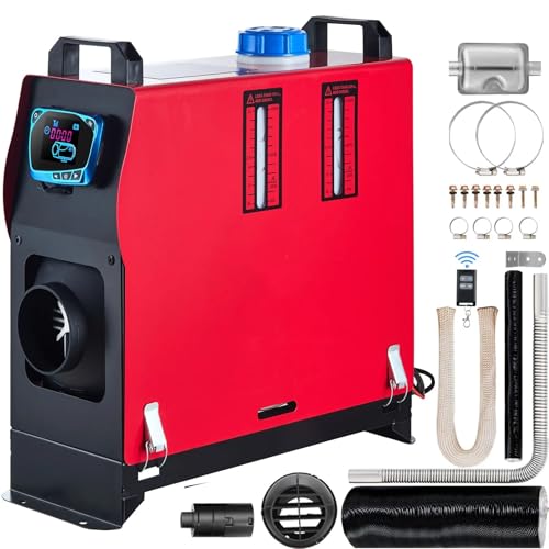 KWEZ Riscaldatore Diesel da Parcheggio Riscaldatore d'Aria Diesel da 5 kW, Staccabile, Tutto in Uno, 12 V, Telecomando, con silenziatore e Interruttore LCD Blu Riscaldatore ad'Aria Diesel