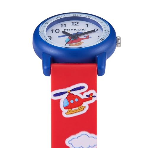 Image of Miykon Kids Watches for Boys and Girls - Educational Time-Telling Gift for Kids Aged 3-15, Toddlers, Preschoolers, and School-Aged Children - Easy to Read Analog Watch, Soft Resin Band, Japanese Quartz, 100M Water Resistant