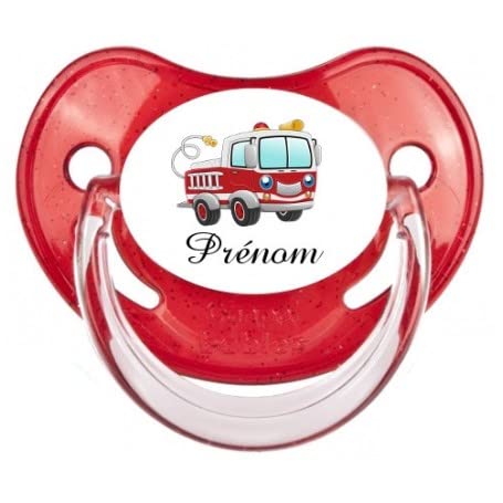 Chupete de bebé personalizado Camión bombero LOG021 Chupete de bebé personalizado Camión bombero LOG021