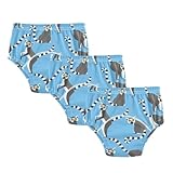 KLL Potty Training Must Haves Pants Lemurs Madagascar on Blue Pattern Little Boys Boxer Briefs Reusable Training