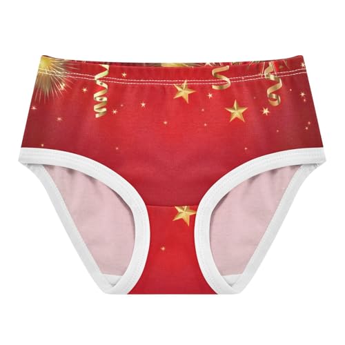 Toddler Underwear Floral 2t Cotton Girl Panties Cute Pattern Briefs Kids Undies Christmas Balls Ribbons Red