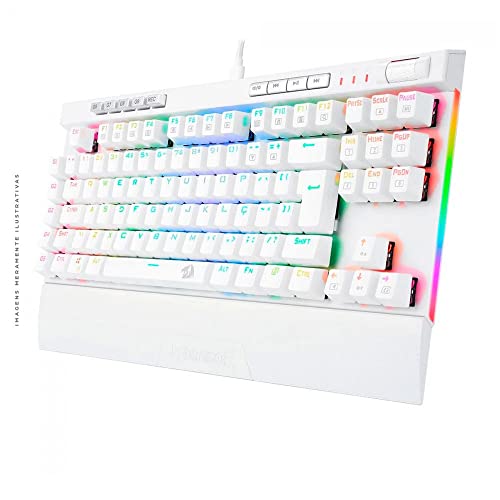 Redragon TECLADO OPTICO GAMER MAGIC-WAND PRO RGB BRANCO SWITCH VERMELHO ABNT2