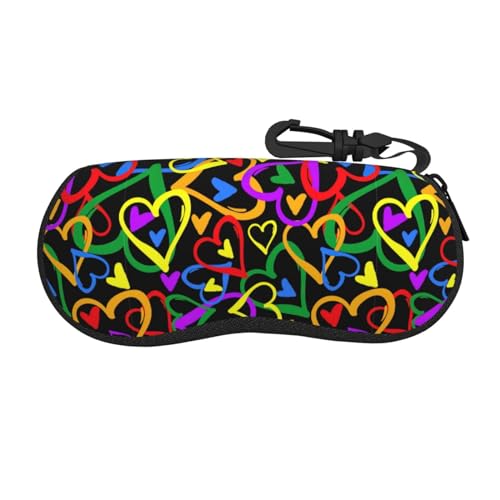 SHuWeiD Gay Pride Rainbow - Funda para gafas de ojos ultraligera y flexible, se adapta a la mayoría de gafas, joyas, bolsa de cosméticos, color negro, talla única, Negro, One Size