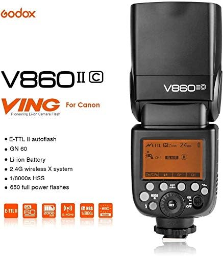 Miniatura 2 de Godox Flash de cámara Speedlight V860II-C para Canon TTL 18000s HSS 2.4GHz Wireless X System GN60 compatible con cámaras digitales Canon 6D 7D 50D