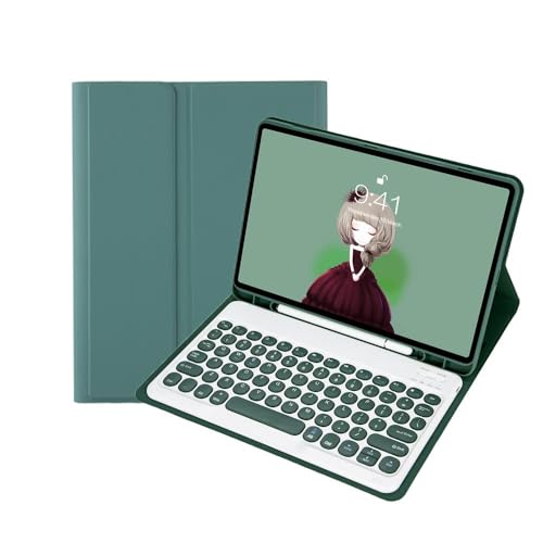 Funda teclado iPad Pro 12.9 2022 con teclas redondas y carcasa de cuero YSJX