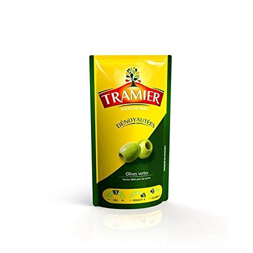 TRAMIER - Olives Vertes Denoyautées Sachet 100G - Lot De 4 - livraison offerte