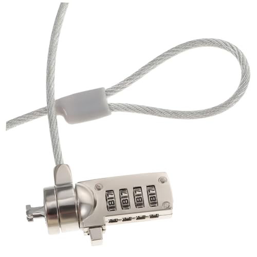 ELAYARD Candado De Cable Antirrobo para Portátil y Computadora, Uso Profesional, Funcionamiento Contraseña De 4 Dígitos, Cable De Acero De 3,5 Mm De Diámetro y 1,8 m De Longitud, Color Negro