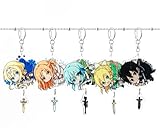 wkriyy SAO Asuna Kirito Shino Alice Acrylic Keychains Pendant Hanging Ornament, One Size