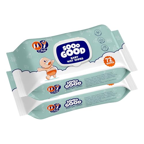 Image of SOOO GOOD Moisturizing Baby Wet Wipes | Prevents Rashes & Redness with Aloe Vera Lotion | Soft, Thick & Gentle Cleansing Wipes for Babies | Alcohol-Free | 72 Wipes X 2 Packs