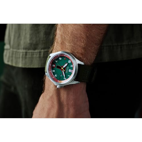 Image of Citizen Mens Eco-Drive Boba Fett Watch, Silver-Tone Stainless Steel Case with a Green Nylon Strap & Green Dial (Style: AW1418-06W)