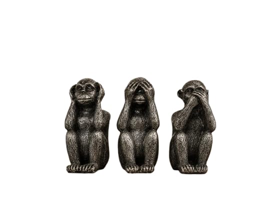 Image of Three Wise Monkeys Miniature Figurine Set - Decorative Resin Art Piece for Home Decoration