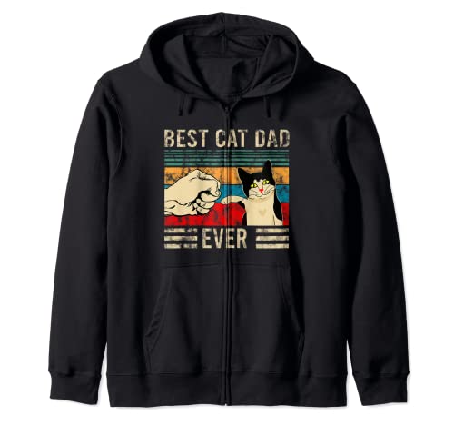 Mejor gato papá Best Cat Dad Ever Vintage Retro Gatos Sudadera con Capucha