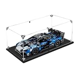 Vitrine en Acrylique Transparente pour Lego Figurines d'action,Vitrine Voiture Miniature pour Moto Figurines Jouets Objets de Collection (Base Noire, 40x20x15CM)