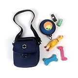 COOWONE wasserdichte Hundeleckerli-Tasche, Hundespaziergang Tasche, Leckerli-Tasche für Hunde, Hundetasche mit Poop Bag Dispenser, Crossbody Bag für Hundetraining