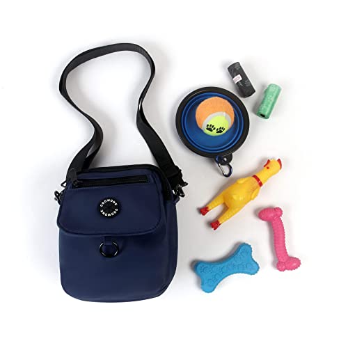 COOWONE wasserdichte Hundeleckerli-Tasche, Hundespaziergang Tasche, Leckerli-Tasche für Hunde, Hundetasche mit Poop Bag Dispenser, Crossbody Bag für Hundetraining