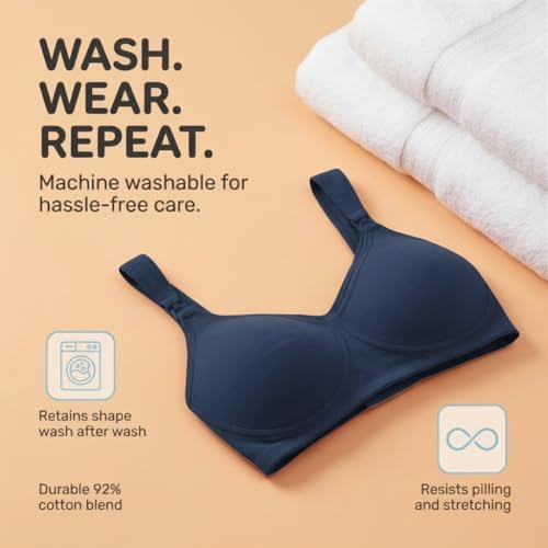 Image of The Mom Store Mom Nursing Bra | Full Coverage Non Padded Bra | Feeding Bra | Maternity Bra | Non Wired Bra | Cotton Blend