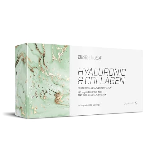 Acide hyaluronique et collagène BioTechUSA votre rituel beauté en 120 gélules vitamines