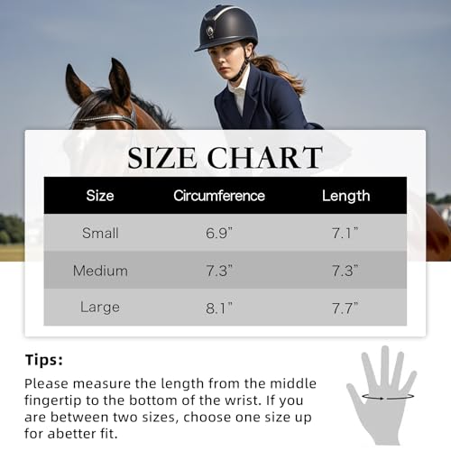 ChinFun Luvas de equitação femininas – luvas premium para cavalo, luvas femininas para jovens, malha