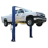 Atlas Automotive Equipment 9KOHX 2-Post Vehicle Lift, Overhead Hoist, 12' Minimum Ceiling Height, Clear Floor Design, 9,000lb Capacity, Dual-Point Lock Release, Dual Hydraulic Chain Drive Cylinders