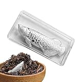 Té Pet Fish Adorno - Decoración de mesa de té de plata de 6cm, mini escultura de escritorio de metal | Purificación de té decorativo Pescado para oficina en casa Estantería de estudio Restaurante