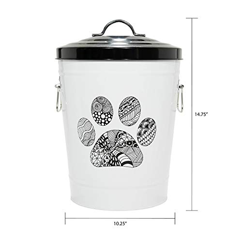 Amici Pet, , Zentangle Pet Food Large Metal Storage Bin, Paw, Small - Image 4